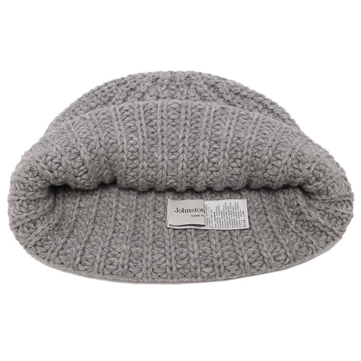 ジョンストンズ帽子ビーニーニット帽グレーメンズレディースユニセックスJOHNSTONSHAT02850HA0308
