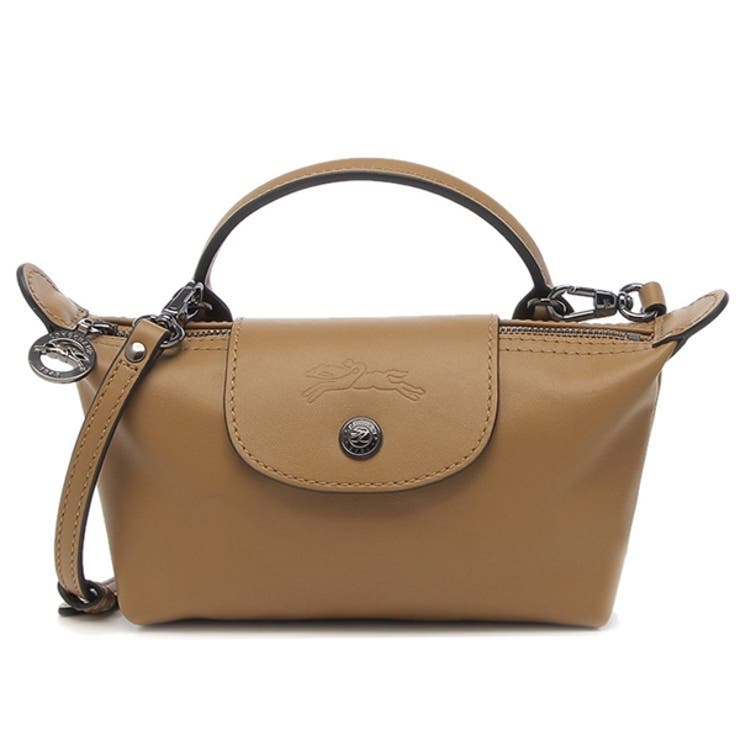 【極美品】ロンシャン ミニバッグ ポーチ プリアージュ クロコ型押し ゴールド系 LONGCHAMP ◇【送料無料】【ラッピング無料】ロンシャン ポーチ