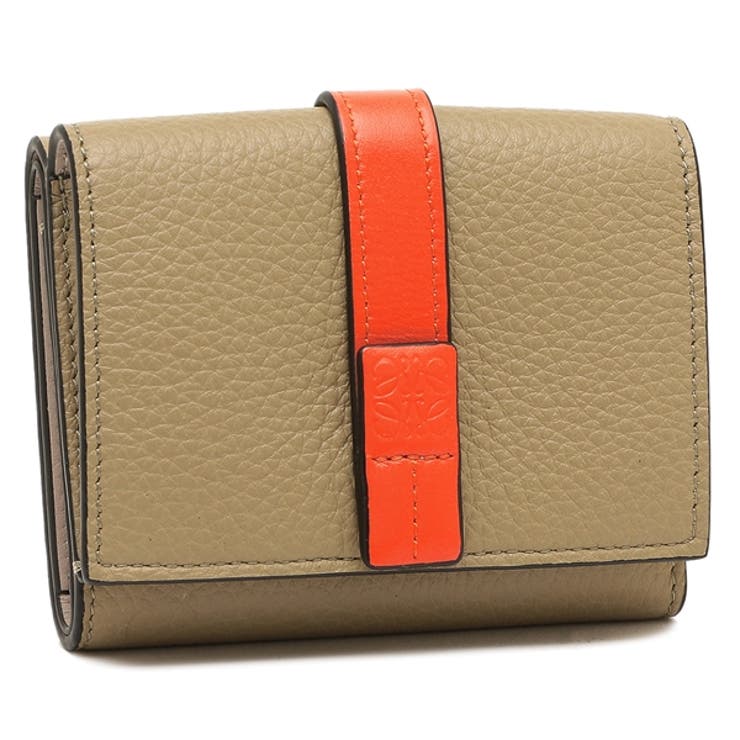 LOEWE 三つ折り財布 ベージュ/オレンジ LOEWE ロエベ ベージュ 三つ折り財布 コンパクトウォレット ミニ財布