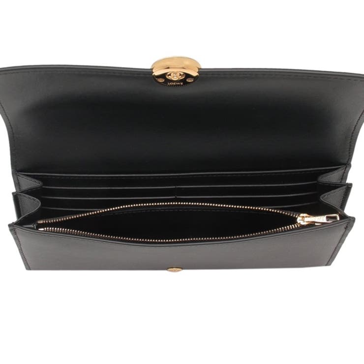 ロエベ長財布ぺブルコンティネンタルブラックレディースLOEWECANBACWX011100