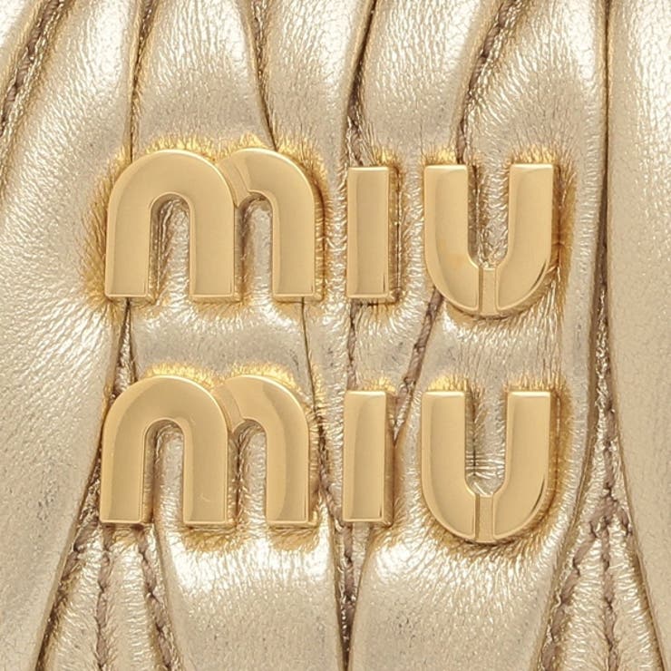 ミュウミュウハンドバッグショルダーバッグマテラッセワンダーホーボーミニゴールドレディースMIUMIU5BP078AN88F0846