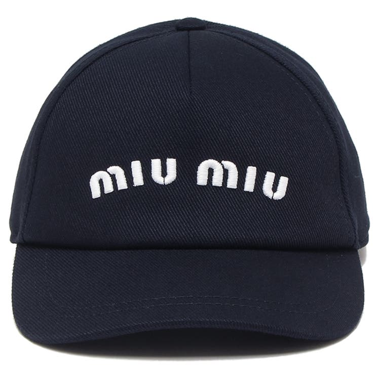 MIUMIU ミュウミュウ ドリル ベースボール キャップ ブラック