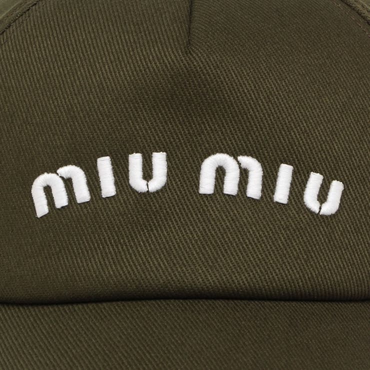 ミュウミュウキャップドリルベースボールキャップカーキグリーンレディースMIUMIU5HC179ADXIF0E9A