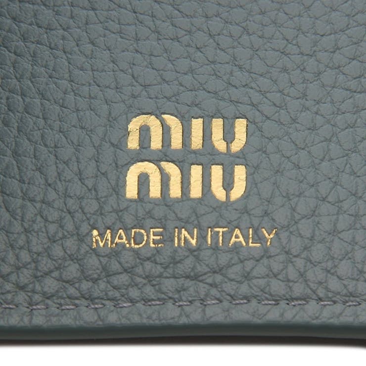 ミュウミュウ三つ折り財布メタルロゴミニ財布ブルーレディースMIUMIU5MH021ADT7F0035
