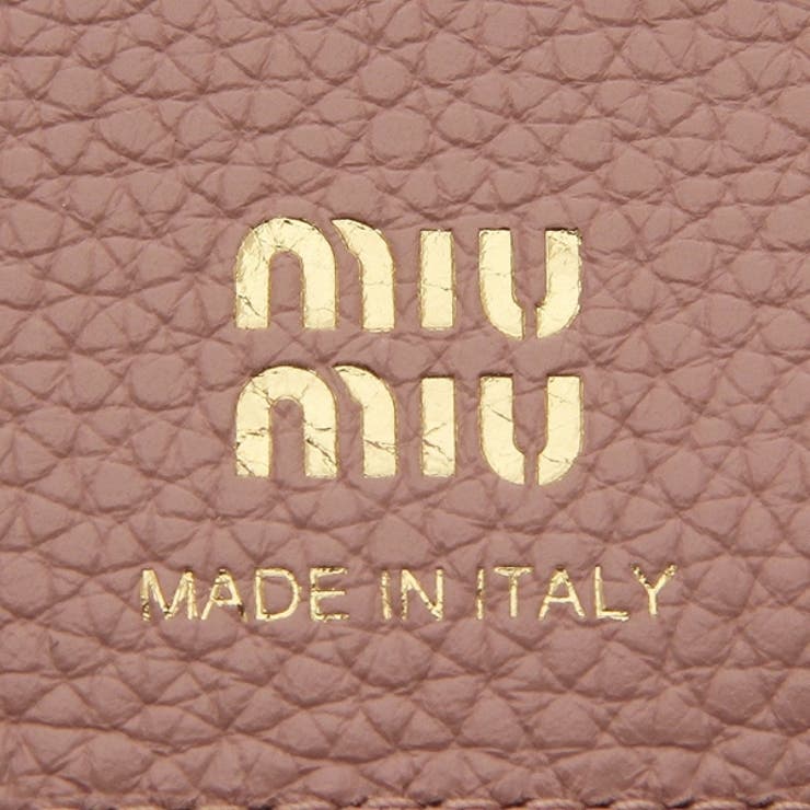 ミュウミュウ二つ折り財布メタルロゴフラップ付きピンクレディースMIUMIU5MH040ADT7F0615