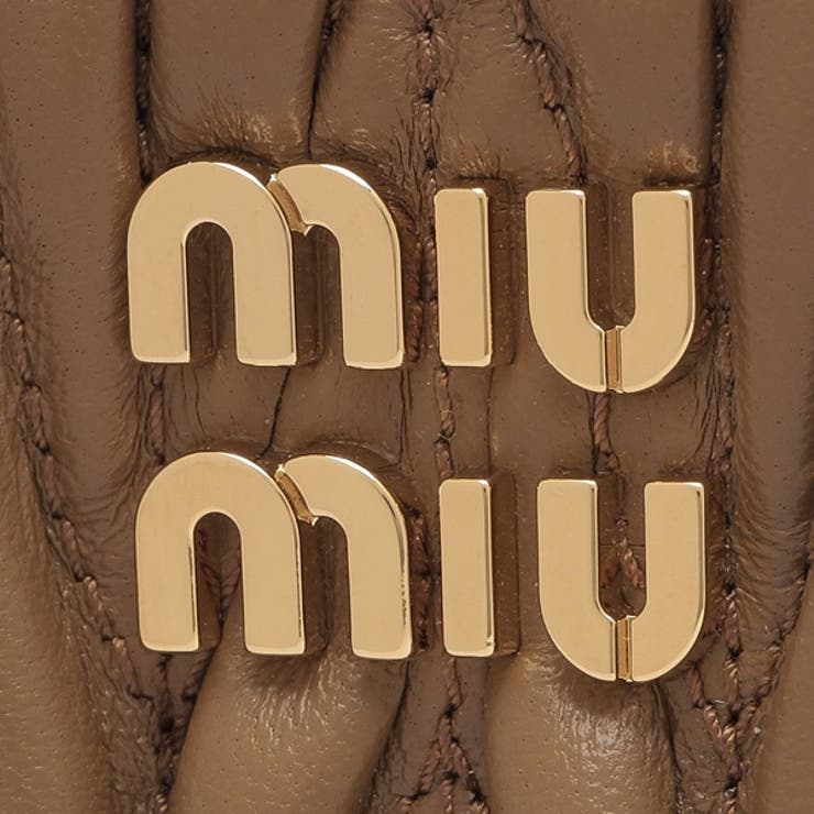 ミュウミュウ二つ折り財布マテラッセブラウンゴールドレディースMIUMIU5ML024AFPPF098L