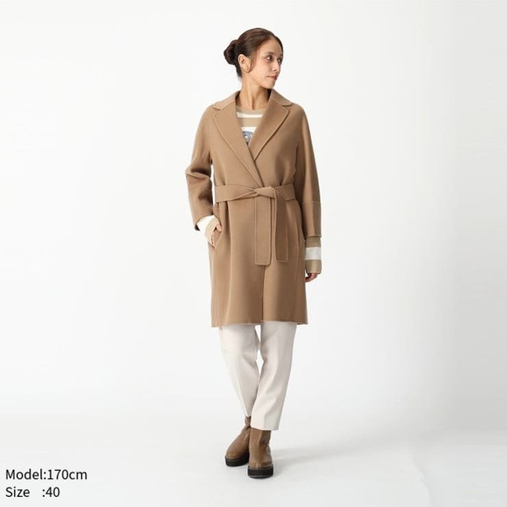 あさひな マックスマーラ ロングコート カシミヤ ラクーンファー付 ダブル MAXMARA WEEKEND LINE（マックスマーラウィークエンドライン） 【限定