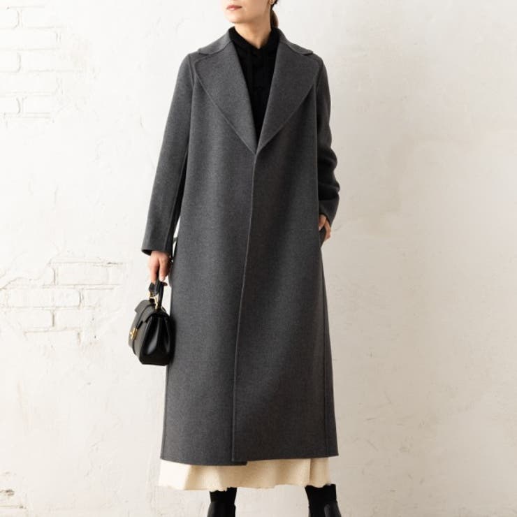 【超ポイントバック祭】 MaxMara マキシ丈 ダブルチェスターコート ヴァージンウール 40 ジャケット・アウター