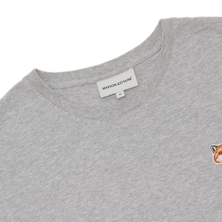 メゾンキツネTシャツカットソーフォックスヘッドパッチグレーレディースMAISONKITSUNELW00105KJ0008H120