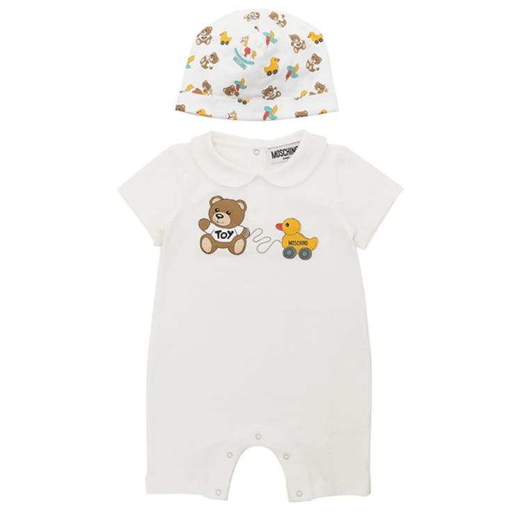 モスキーノベビー服テディベアホワイトキッズMOSCHINOMMY056LBA0010063