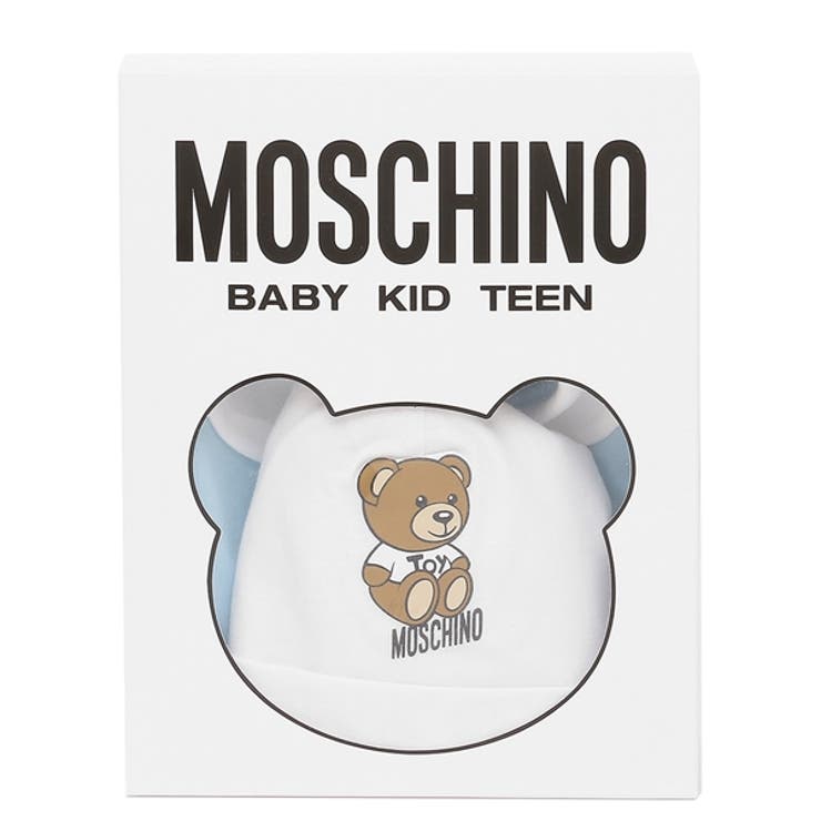 モスキーノロンパース帽子ギフトセットテディベアブルーキッズMOSCHINOMUY056-LBA1040304