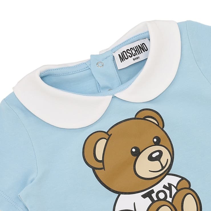 モスキーノロンパース帽子ギフトセットテディベアブルーキッズMOSCHINOMUY056-LBA1040304