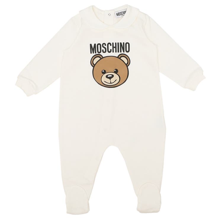 モスキーノベビー服ベビー用品テディベア帽子スタイロンパースホワイトキッズMOSCHINOMUY067LCA1910063