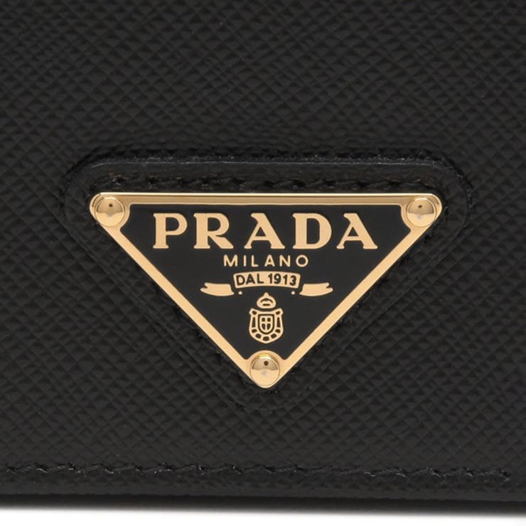 プラダカードケースサフィアーノトライアングルブラックレディースPRADA1MC122QHHF0002