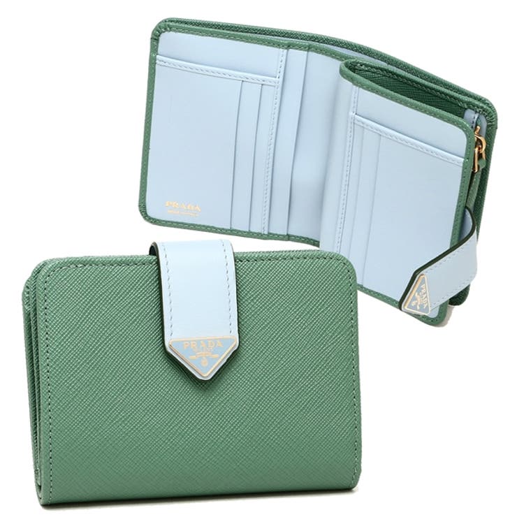 ☆美品☆ プラダ PRADA サフィアーノ 二つ折り 財布 グリーン - メルカリ