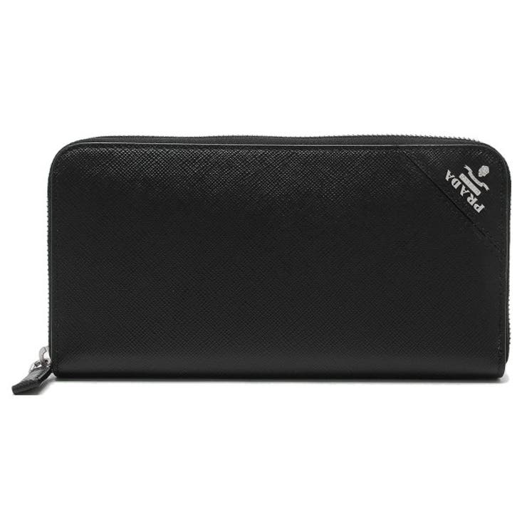 商品画像：楽天市場】プラダ 財布 PRADA ファスナー長財布 メンズ ブラック 4