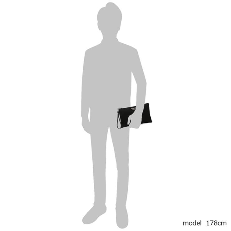 プラダポーチクラッチバッグリナイロンサフィアーノトライアングルロゴブラックメンズPRADA2NH0062DMHF0002