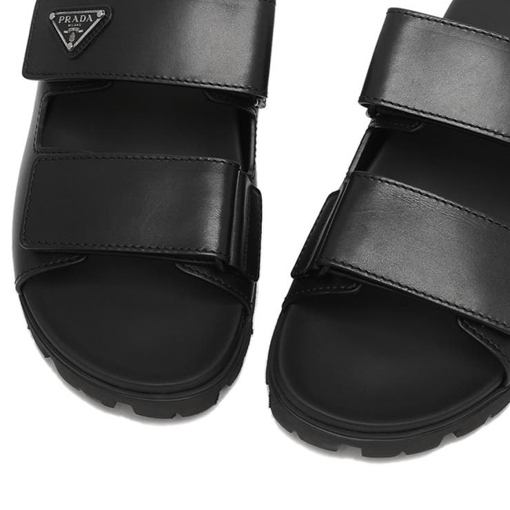 PRADA プラダ レザー ヒールサンダル ミュール 美品 黒 ブラック 箱付き - メルカリ
