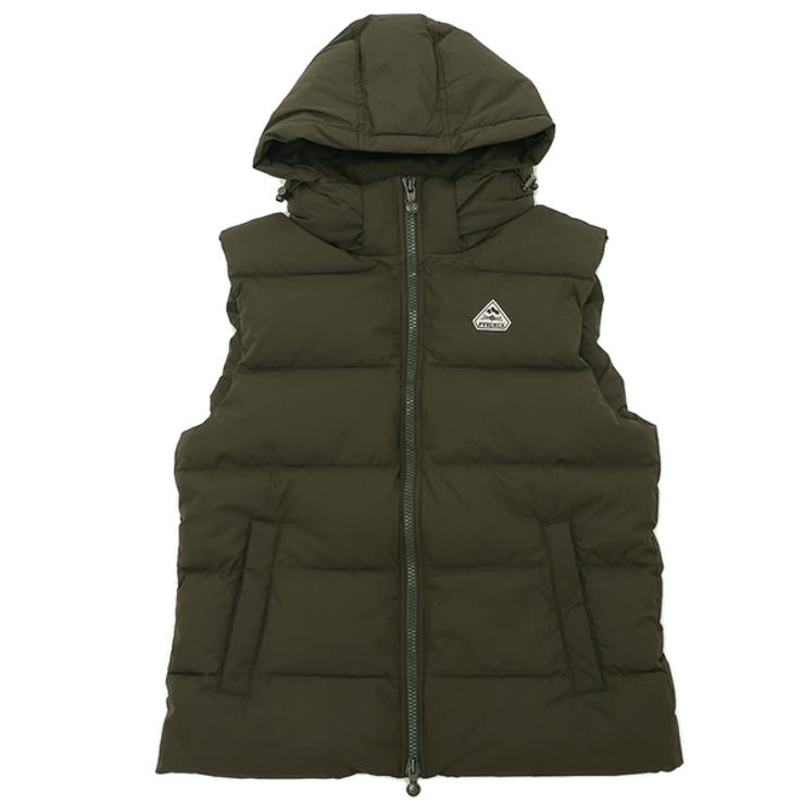 ピレネックスアウターダウンジャケットコートスプートニックミニリブトップベストカーキメンズPYRENEXHMS017DEEPKHAKI
