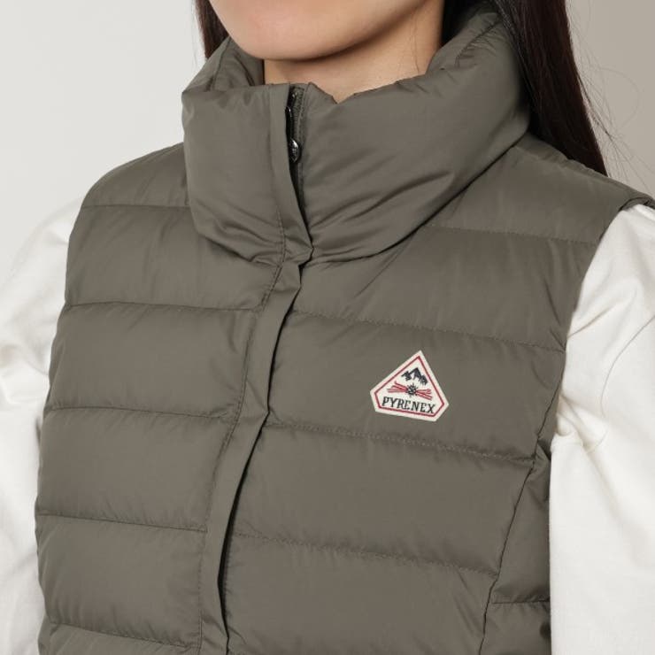 ピレネックスダウンジャケットコートスプートニックダウンベストカーキレディースPYRENEXHWS004DEEPKHAKI