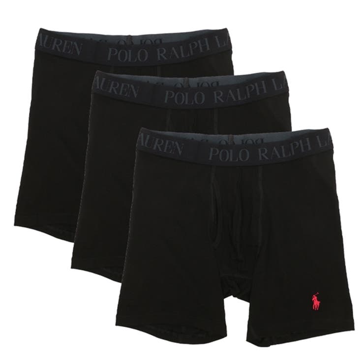 ポロラルフローレンインナーフレックスクーリングボクサーブリーフ3枚セットブラックレッドメンズRALPHLAURENLFBBP3PBD