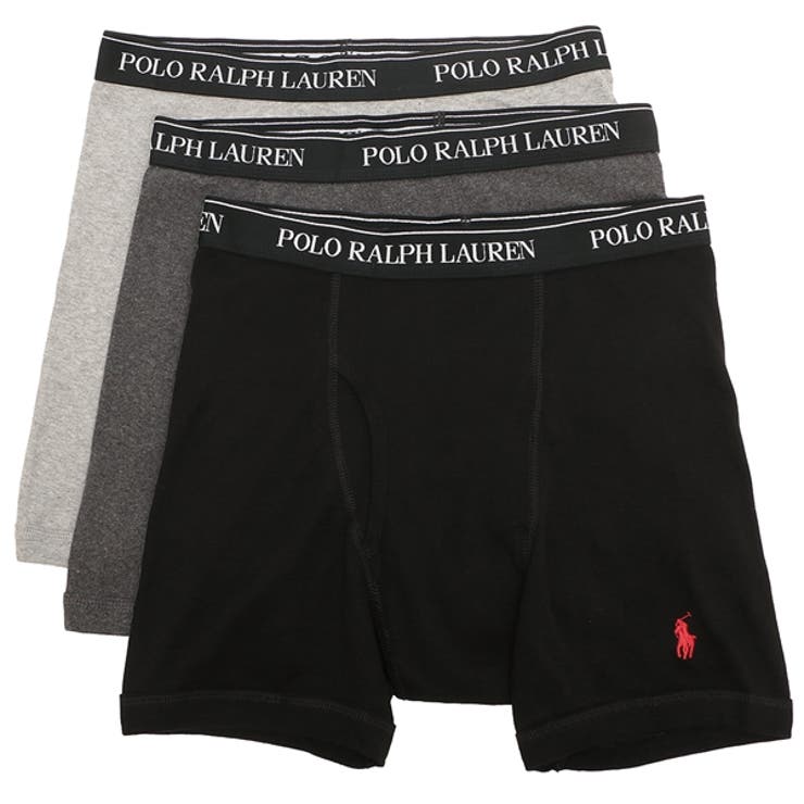 ポロラルフローレンインナークラシックフィットボクサーブリーフ3枚セットグレーブラックメンズRALPHLAURENNCBBP39OD