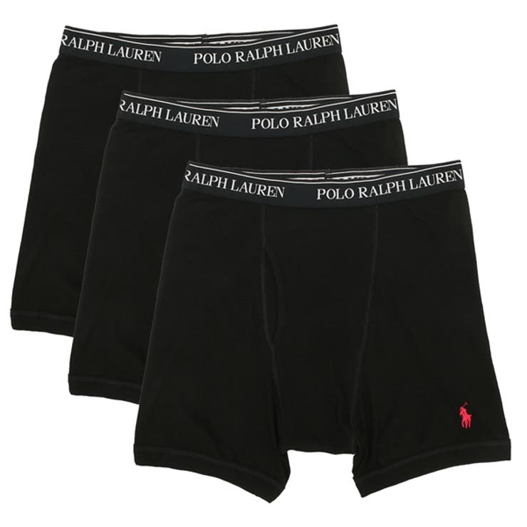 ポロラルフローレンインナークラシックフィットボクサーブリーフ3枚セットレッドブラックメンズRALPHLAURENNCBBP3PBD