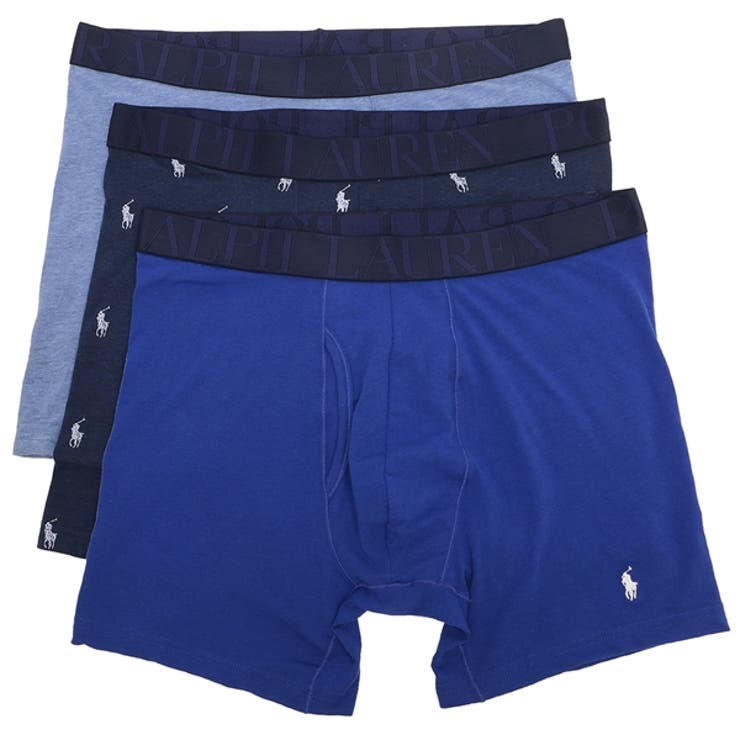ポロラルフローレンインナーストレッチクラシックフィットボクサーブリーフ3枚セットブルーグレーメンズRALPHLAURENNWBBP3Q7Q