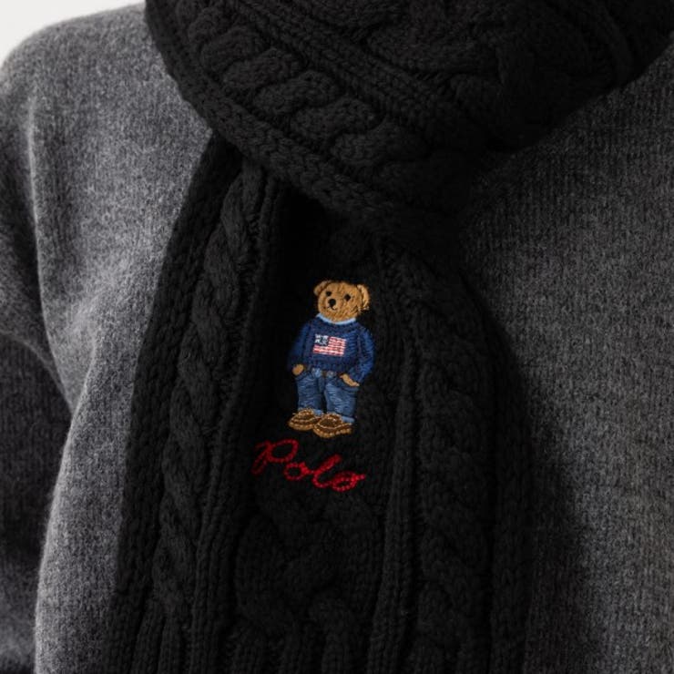 ラルフローレン RALPH LAUREN マフラー ブラック メンズ レディース ユニセックス POLO RALPH LAUREN PC1047  001 （BLACK） -アウトレット通販 ロコレット (LOCOLET)