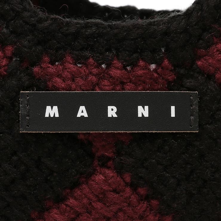 マルニハンドバッグキッズかぎ針編みバッグミニバッグロゴブラックワインレッドキッズMARNIM00995M00RP0MC07BLACKWINE