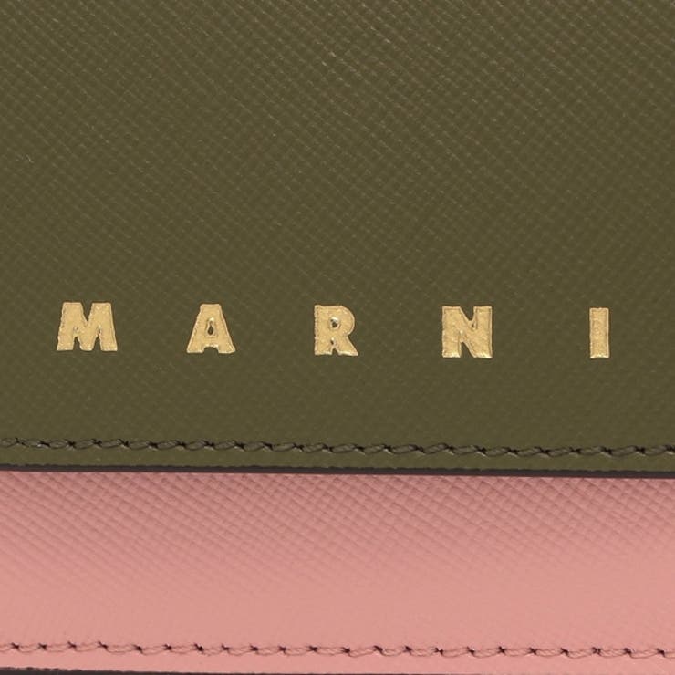 マルニ三つ折り財布ピンクグリーンミニ財布ブラウンマルチカラーレディースMARNIPFMO0125U1LV520ZO957
