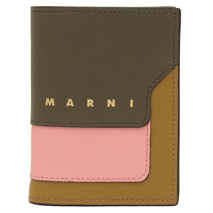 マルニ二つ折り財布ブラウンピンクレディースMARNIPFMOQ14U28LV520ZO957