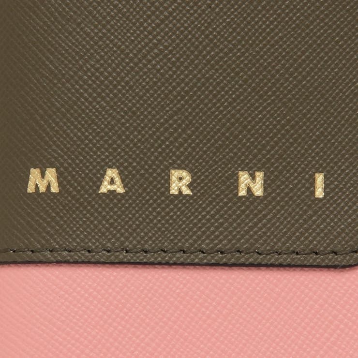 マルニ二つ折り財布ブラウンピンクレディースMARNIPFMOQ14U28LV520ZO957