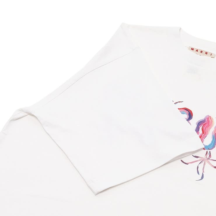 マルニTシャツWHIRLプリントコットンTシャツ半袖TシャツトップスホワイトメンズMARNIHUMU0223PBUSCV18MWW01