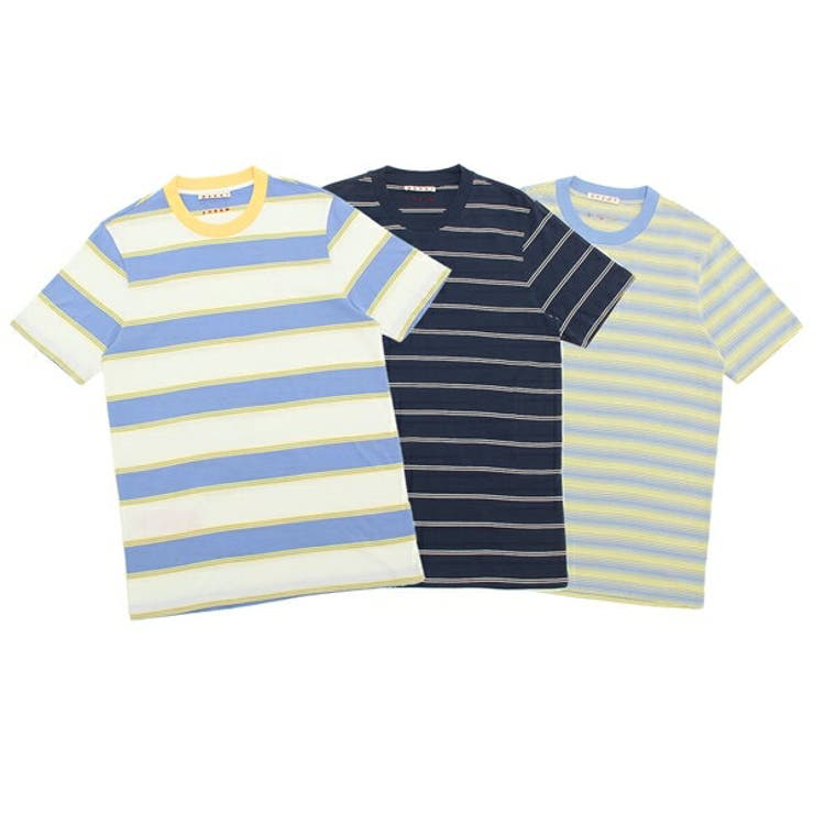 マルニTシャツ半袖カットソートップスパックTブルーホワイトメンズレディースMARNIHUMU0151EXUTC220STY06