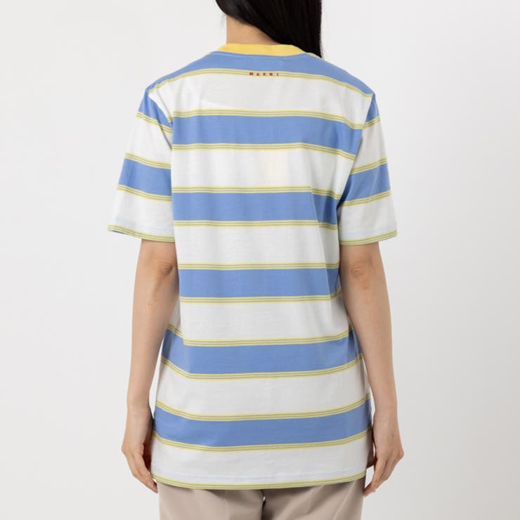 マルニTシャツ半袖カットソートップスパックTブルーホワイトメンズレディースMARNIHUMU0151EXUTC220STY06