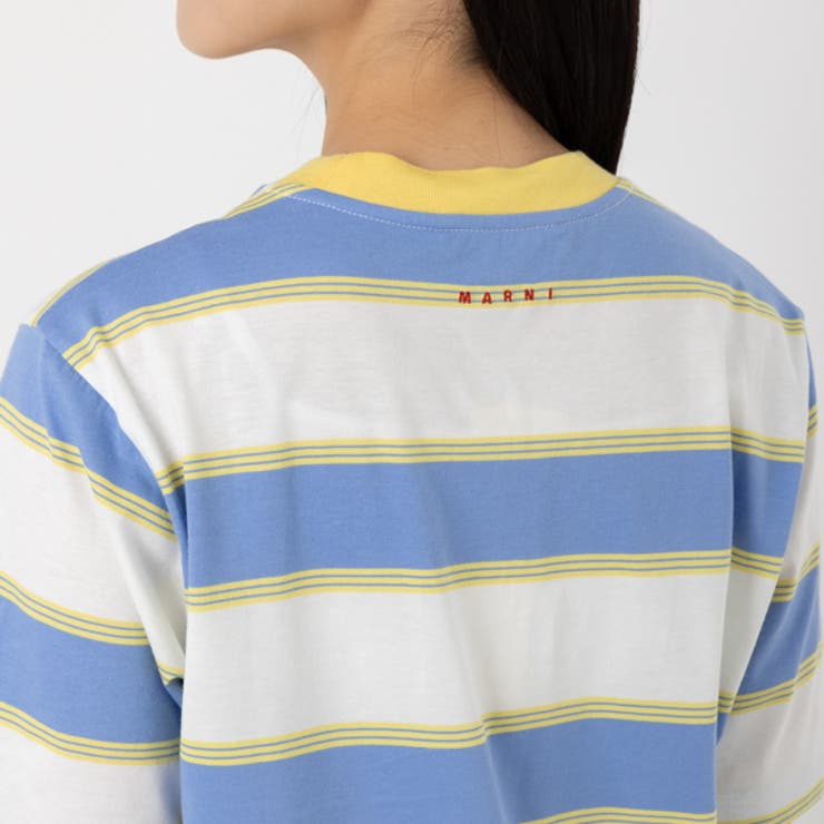 マルニTシャツ半袖カットソートップスパックTブルーホワイトメンズレディースMARNIHUMU0151EXUTC220STY06