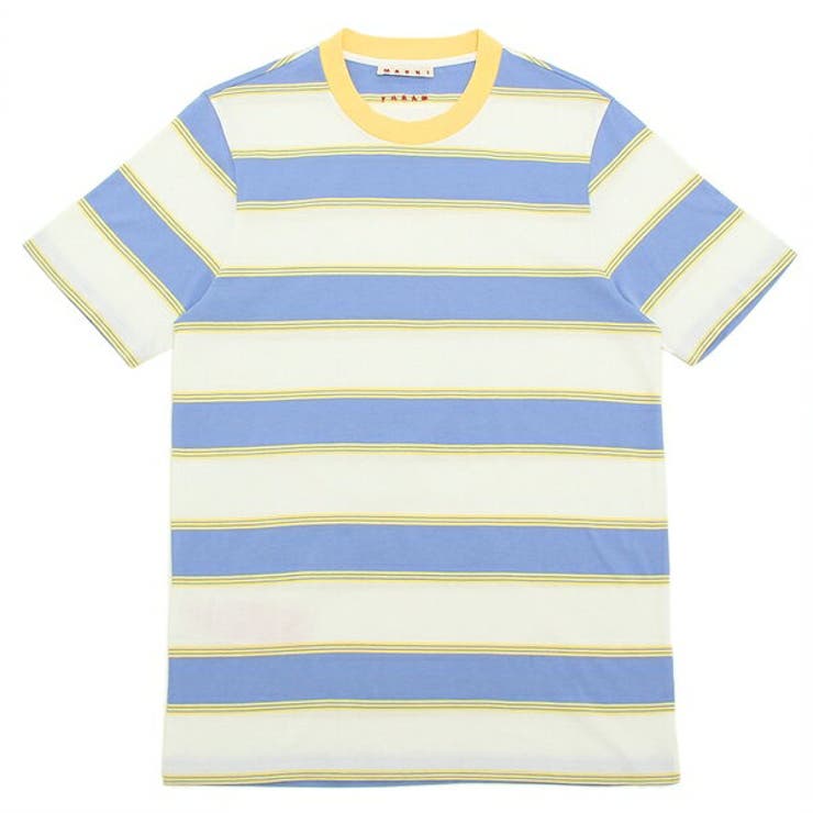 マルニTシャツ半袖カットソートップスパックTブルーホワイトメンズレディースMARNIHUMU0151EXUTC220STY06