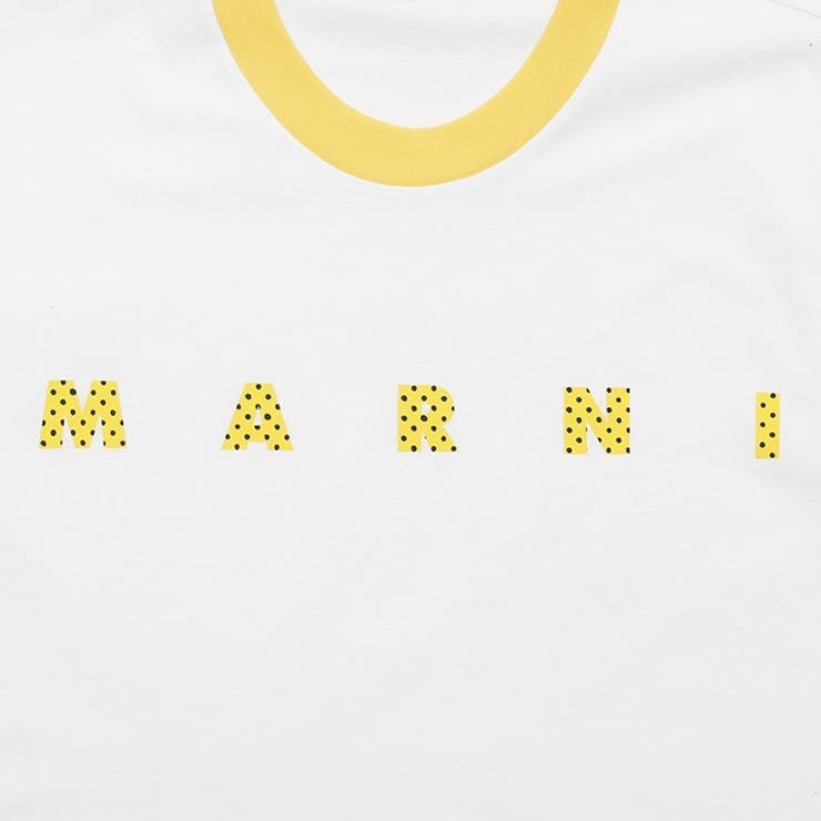 マルニTシャツカットソーオーガニックコットン水玉ロゴホワイトメンズMARNIHUMU0198PNUSCV77PDW01