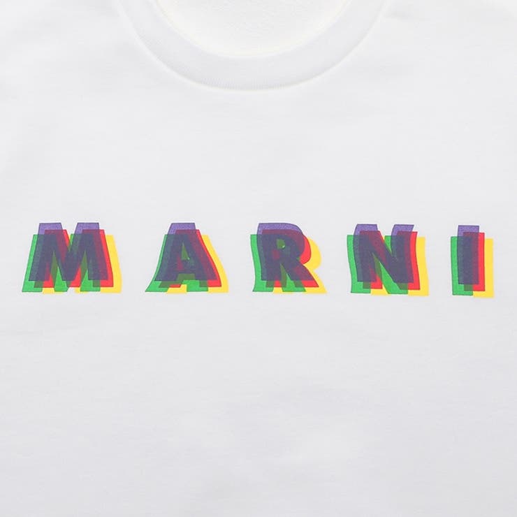 マルニ子供服RAINBOWロゴクルーネックスウェットシャツ大人も可ホワイトキッズMARNIM01076M00J60M100MS113U