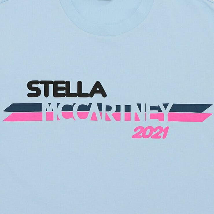 ステラマッカートニートップスＴシャツロゴブルーレディースSTELLAMcCARTNEY381701SOW814210