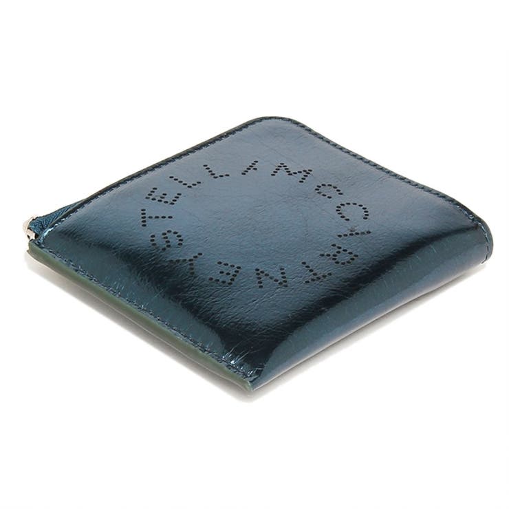 ステラマッカートニーカードケースコインケースバイカラーロゴメタリックブルーレディースSTELLAMcCARTNEY700253WP01373011