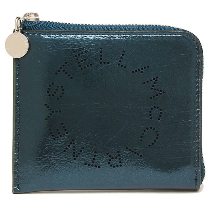 ステラマッカートニーカードケースコインケースバイカラーロゴメタリックブルーレディースSTELLAMcCARTNEY700253WP01373011
