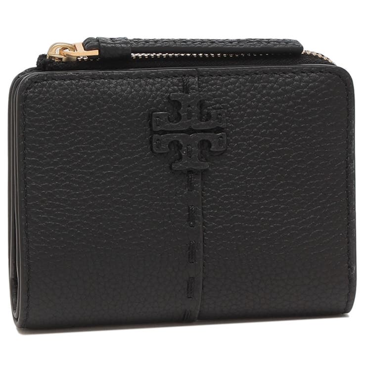 【TORY BURCH】トリーバーチ 美品 長財布 マックグロー シボ革 黒 Tory Burch トリーバーチ 長財布 MCGRAW ENVELOPE マックグロー