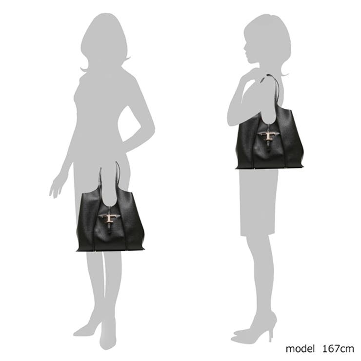 トッズトートバッグTタイムレスブラックレディースTOD'SXBWTSBA0300Q8EB999
