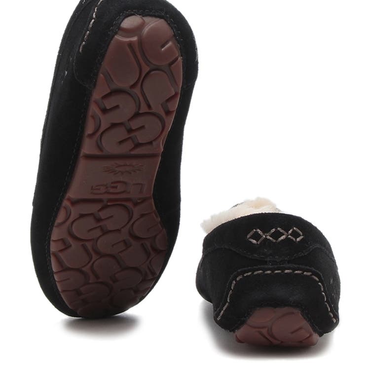 アグスリッポンデッキシューズ・モカシンアンスレーブラックレディースUGG1106878BLK