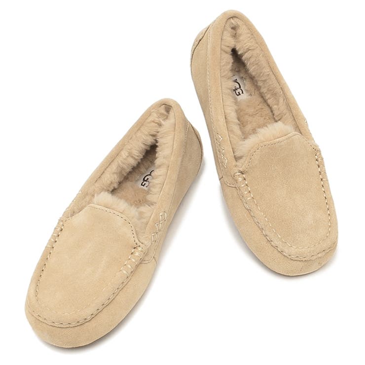 アグデッキシューズモカシンスリッポンアンスレーベージュレディースUGG1106878SAN