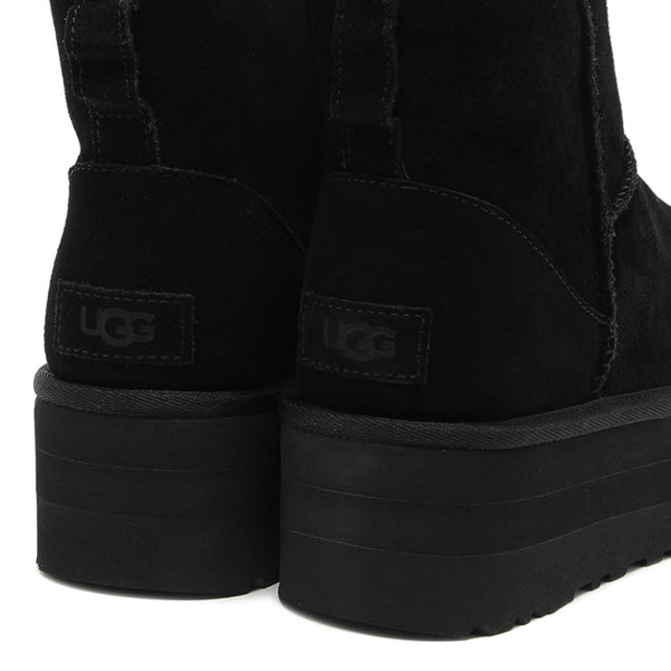 アグブーツクラッシックミニプラットホームムートンブーツ厚底5cmプラットフォームブラックレディースUGG1134991BLK