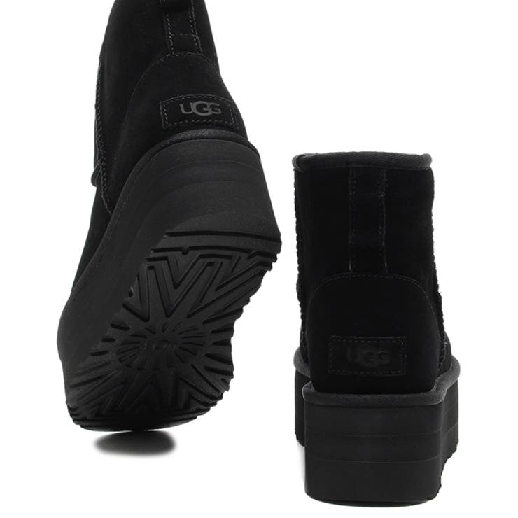 アグブーツクラッシックミニプラットホームムートンブーツ厚底5cmプラットフォームブラックレディースUGG1134991BLK