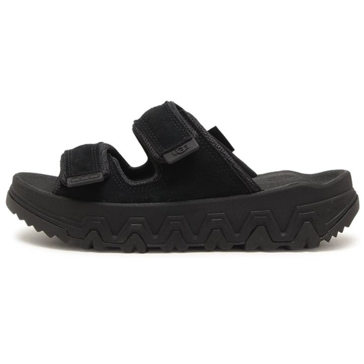 UGGアグ厚底スライドサンダルキャップトレイルストラップスライドプラットフォームブラックレディース1167497BLK